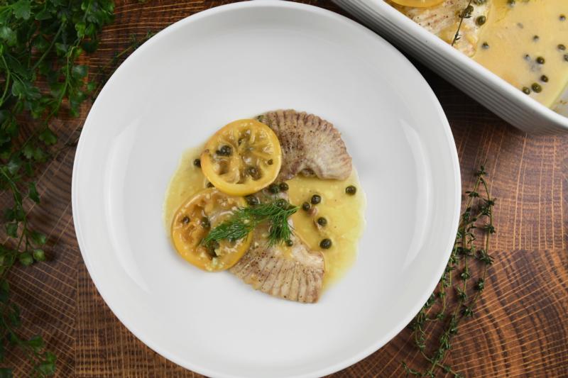 Baked Skate w/ Lemon Butter Sauce