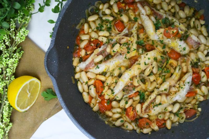 New England Shore Redfish w/ Cannellini & Capers