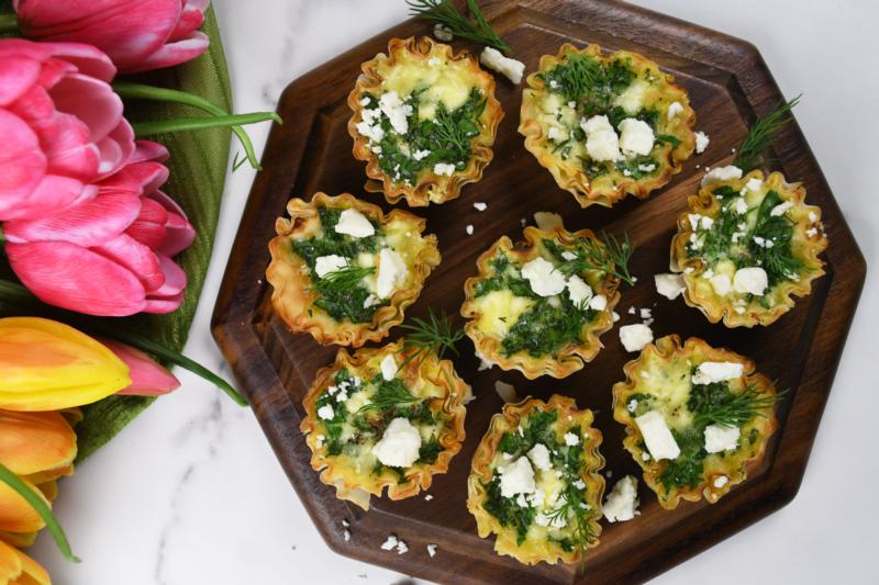 Spinach & Feta Phyllo Quiche Cups